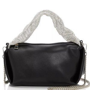 Bloomingdale's Black A24781 Rhinstone & Crystal Sparkle Womens Handag